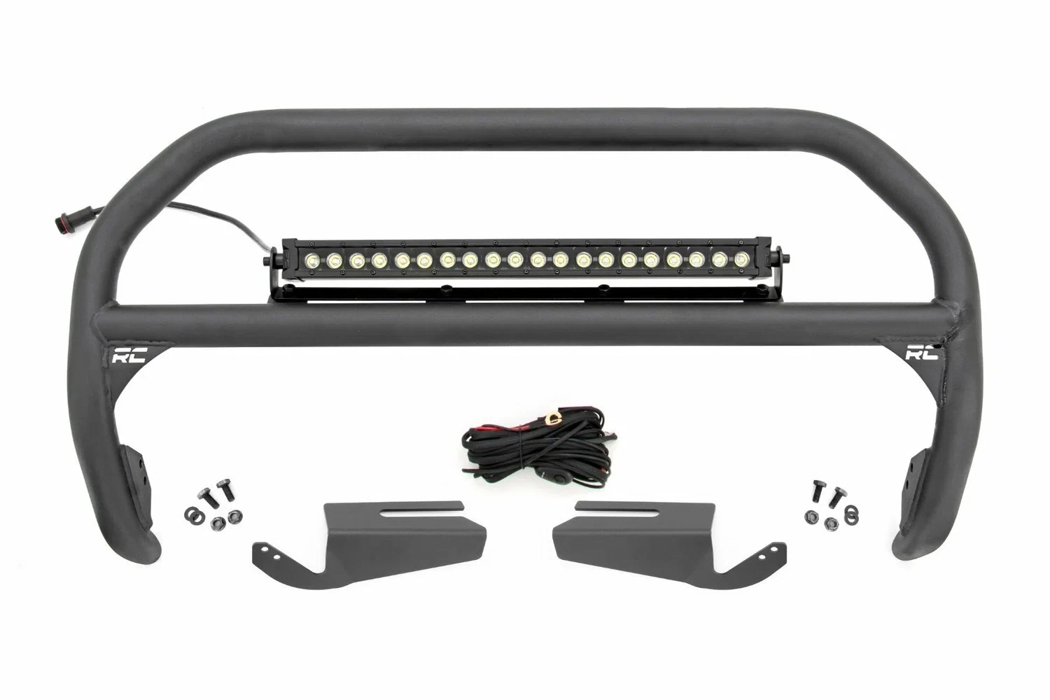 Fits Ford Bronco(21-24) Nudge Bar 20_ BLK DRL Single Row LED Steel 51102